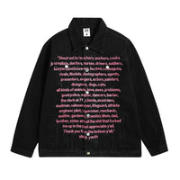 Hip Hop High Street English Letters Patterned Denim Jacket