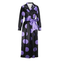 Elegant And Stylish V-neck Womens Printed Waist-cinching Dress
