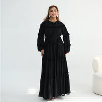 Middle Eastern Lace-trimmed Tiered Cake Skirt Dress