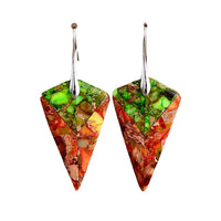 New Colorful Imperial Stone Earrings Geometric Irregular Drop Earrings