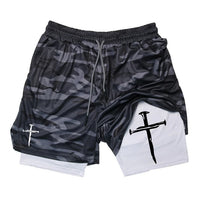 Funny Face Printed Sports Shorts