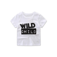Ins Summer Boys' Short-sleeved Casual Suit Letter Print Top Trousers