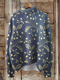 Women's New Floral Print Pullover Sweater