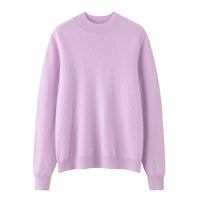 Womens Solid-Color Loose-Fit Mock-Neck Cashmere Sweater