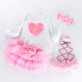 Spring and Autumn Baby Long Sleeve Pink Skirt Set