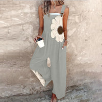 Women's Vintage Print Loose Sleeveless Jumpsuit