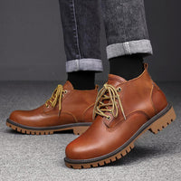 High Quality Height Increasing Insole First Layer Cowhide Big Head Men's Shoes