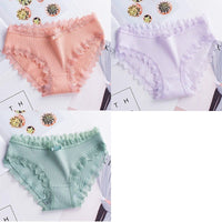 Cotton breathable thin lace briefs