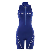 Women's sexy sleeveless high neck printed sports jumpsuit