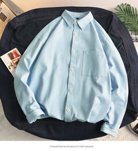 Heavyweight Casual White Cotton Long-sleeve Shirt