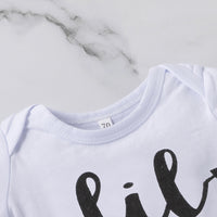 Girls' Suit With Striped Letter Print