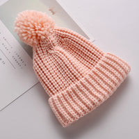 Baby Ball Thicken Warm Cute Candy Solid Color Knitted Hat