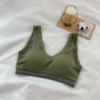 Seamless V-neck Yoga Sports Bra