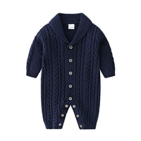 Cotton knit romper jumpsuit