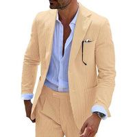 Men's Casual Printed Two Button Blazer