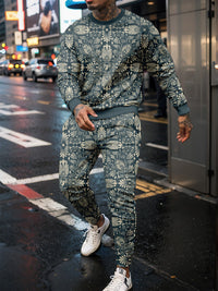 Men's Printed Casual Sports Long-sleeved Sweater