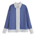Patchwork Stripes Shirt Casual Pants