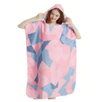 Cross-border Hot Selling Floral Hooded Laundry Quick-drying Towel Cloak Bathrobe Beach Towel Bathtub Pool Shawl Wholesale