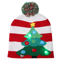 Cross-border Festival Autumn And Winter Fashion Christmas Knitted Hat Party Warm Adult With Fur Ball Christmas Hat