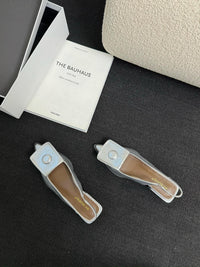 Low-cut Low Heel Closed Toe Sandals Women's Pointed Toe Shoes Back Strap