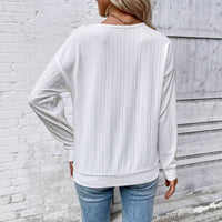 Women's Spring And Autumn Solid Color Falling Shoulder Sleeve Casual Long Sleeve Top
