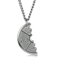 European And American-style Fitness Dumbbell Plate And Barbell Necklace For Men