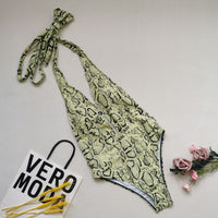 European And American One Piece Swimsuit Plus Size Solid Color