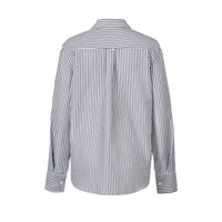 Loose Pockets Striped Contrast Color Cardigan Women's Clothes Top