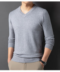 SpringAutumn Sweater V-Neck Top Men's