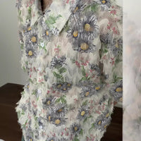 Three-dimensional Jacquard Tassel Short-sleeved Shirt Summer Design Sense