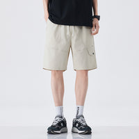 Summer Ice Silk Cotton Cool-Feel Mens American-Style Retro Straight-Edge Work Shorts For Outdoors