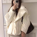 Large Lapel Cotton-padded Coat For Women