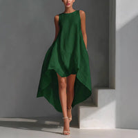 Women's Cotton-linen Irregular Sleeveless Dress