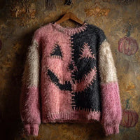 Womens Green Crew-Neck Flannel Sweater For Christmas