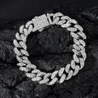 Spring Buckle Cuba Bracelet Alloy Full Diamond