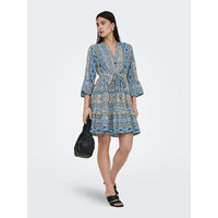Elegant Relaxed-fit Strap Print Dress