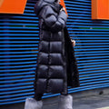Bakery Long Hooded White Duck Down Couple Winter Coat Women