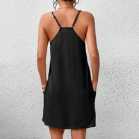 Double Mill Silk Pocket Home Strap Pajamas For Women