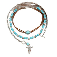 Western Cowboy-Style Turquoise Necklace Set