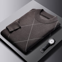 Trendy Rhombus Large Size Casual Knitted Sweater