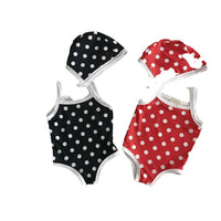 Baby Girl Polka Dot Sling Swimsuit With Hood