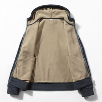 Mens Fleece-Lined Jacket With Hooded Sweatshirt From Europe And The US