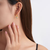 925 Sterling Silver Gold-Plated 1-Carat Heart Earrings