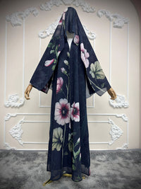 Middle Eastern Printed Robe-cardigan Headscarf Dubai