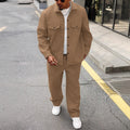 New Autumn Mens Casual Cargo Jacket And Pants Set