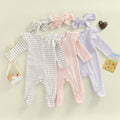 Newborn Baby Zipper Leg Wrap Romper