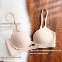 Glossy Surface Without A Scratch Nude Feel Women Without Steel Ring Small Breast Push Up Underwear