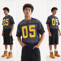 Mesh Ball Uniform Polygon Mesh Loose Short Sleeve T-shirt