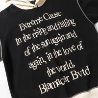 Letter Printing Color Stitching Hoodie Men's Loose