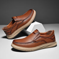 First Layer Cowhide Leisure Gommino Shoes